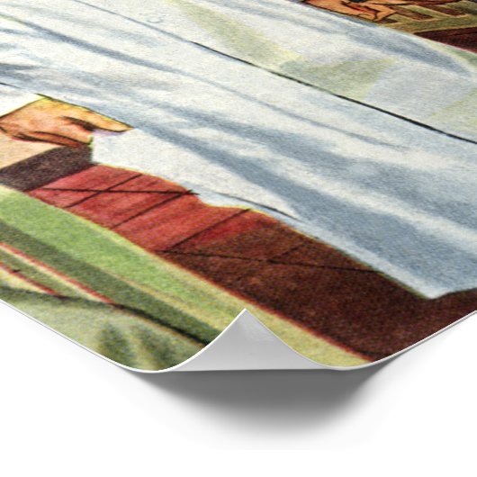 ヴィンテージ医学、医師、患者とのナース ポスター (角)