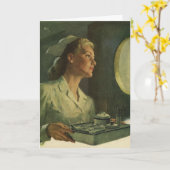 ヴィンテージ医学、医療ツールナース カード (黄色い花)