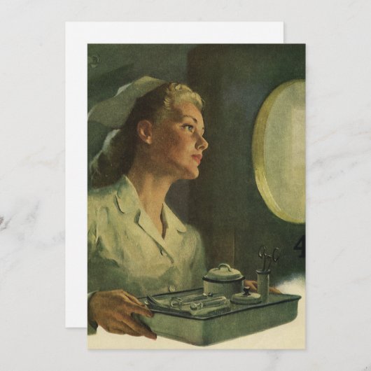 ヴィンテージ医学、医療ツールナース 招待状 (正面/裏面)