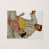 ヴィンテージ医学、女性患者を伴う医師 ジグソーパズル (横)