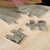 ヴィンテージ医学、女性患者を伴う医師 ジグソーパズル (側面)