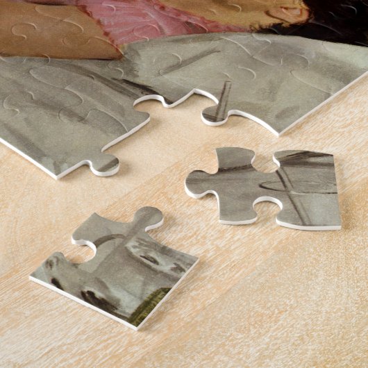 ヴィンテージ医学、女性患者を伴う医師 ジグソーパズル (側面)