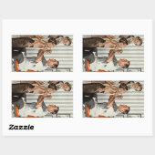 ヴィンテージ医学、小児科医と患者 長方形シール (シート)