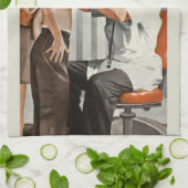 ヴィンテージ医学、患者のいる小児科医 キッチンタオル (折り畳み)