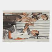 ヴィンテージ医学、患者のいる小児科医 キッチンタオル (横)