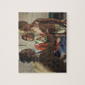 ヴィンテージ医学、男の子と母親と医師 ジグソーパズル (縦)