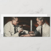 ヴィンテージ医学、病気の患者を検査する医師 招待状 (正面/裏面)