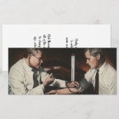 ヴィンテージ医学、病気の患者を診察する医師 招待状 (正面/裏面)