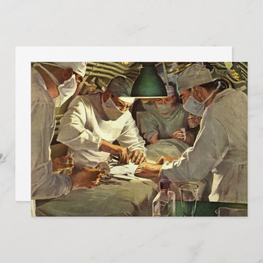 ヴィンテージ医学、ERで手術を行う医師 (正面/裏面)