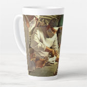 ヴィンテージ医学、ERで手術を行う医師 カフェラテマグ (左アングル)