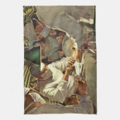 ヴィンテージ医学、ERで手術を行う医師 キッチンタオル (縦)