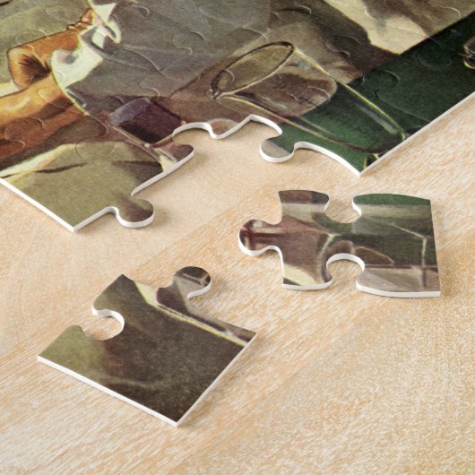 ヴィンテージ医学、ERで手術を行う医師 ジグソーパズル (側面)