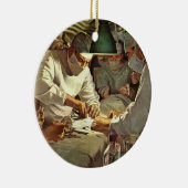 ヴィンテージ医学、ERで手術を行う医師 セラミックオーナメント (右)
