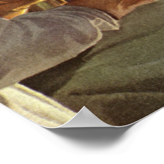 ヴィンテージ医学、ERで手術を行う医師 ポスター (角)