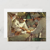 ヴィンテージ医学、ERで手術を行う医師 ポストカード (正面/裏面)