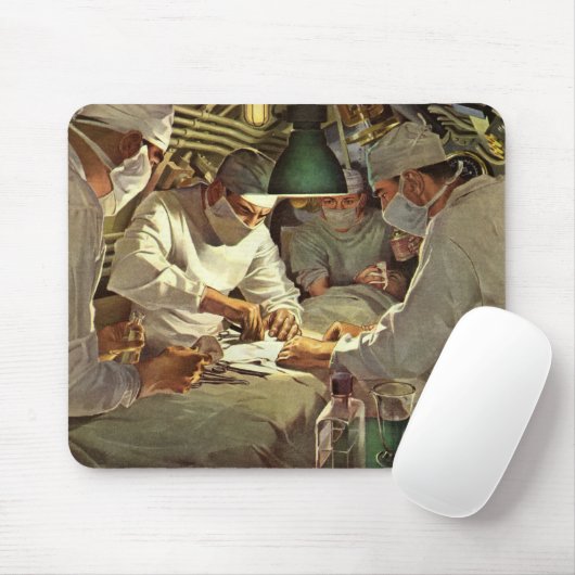 ヴィンテージ医学、ERで手術を行う医師 マウスパッド (マウス)