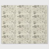 ヴィンテージ医療イラストレーション包装紙 ラッピングペーパー (フラット)