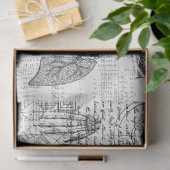 ヴィンテージ医療体ゴシックB&Wティッシュペーパー 薄葉紙 (ギフト)