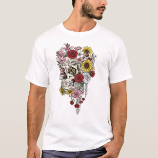ヴィンテージ医療解剖学スケールフラワーロンTシャツ Tシャツ
