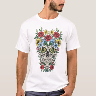 ヴィンテージ医療解剖学スケールフラワーロンTシャツ Tシャツ