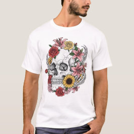ヴィンテージ医療解剖学スケールフラワー Tシャツ