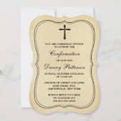 ヴィンテージ十字聖餐式または確認 招待状 (正面)