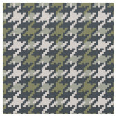 ヴィンテージ千鳥格子の緑化格子模様 ファブリック (クローズアップ)