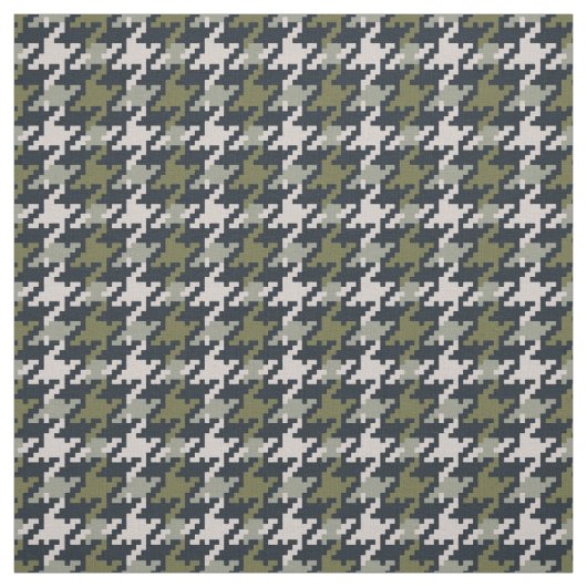 ヴィンテージ千鳥格子の緑化格子模様 ファブリック (見本)