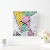 ヴィンテージ半島の地図 | 1733 スクエア壁時計 (ホーム)