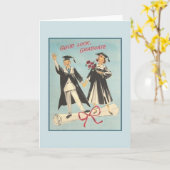 ヴィンテージ卒業式あいさつカード カード (黄色い花)