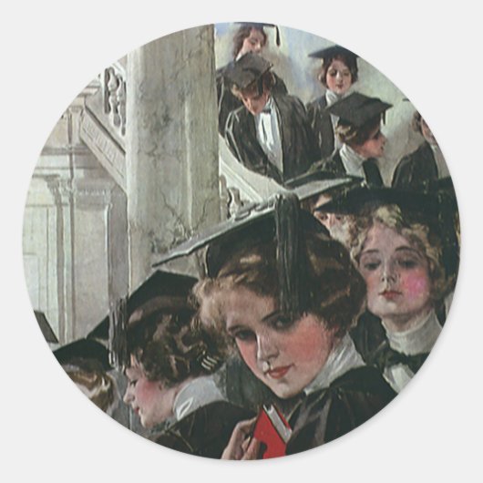 ヴィンテージ卒業式 ラウンドシール (正面)