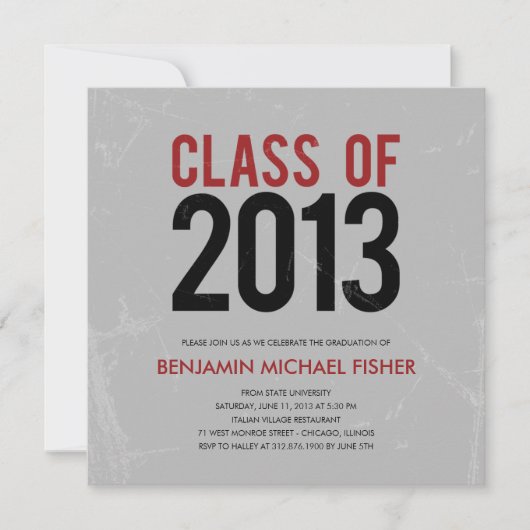 ヴィンテージ卒業招待状又は発表 招待状 (正面)