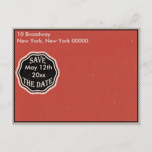 ヴィンテージ卒業日保存 案内ポストカード (裏面)