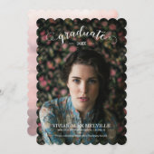 ヴィンテージ卒業生1枚写真 卒業おめでとうのご案内 案内状 (正面/裏面)