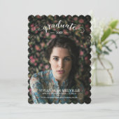 ヴィンテージ卒業生1枚写真 卒業おめでとうのご案内 案内状 (スタンド正面)