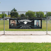 ヴィンテージ卒業祝いブラック2枚の写真 横断幕 (インサイチュ)