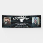 ヴィンテージ卒業祝いブラック2枚の写真 横断幕 (横)