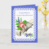 ヴィンテージ卒業祝い カード (黄色い花)