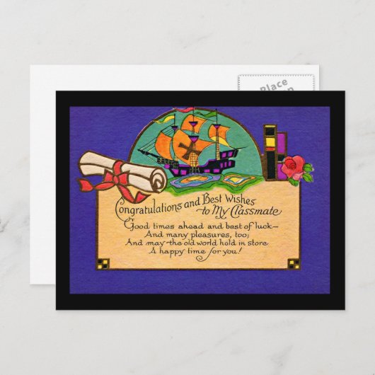 ヴィンテージ卒業級友 ポストカード (正面/裏面)