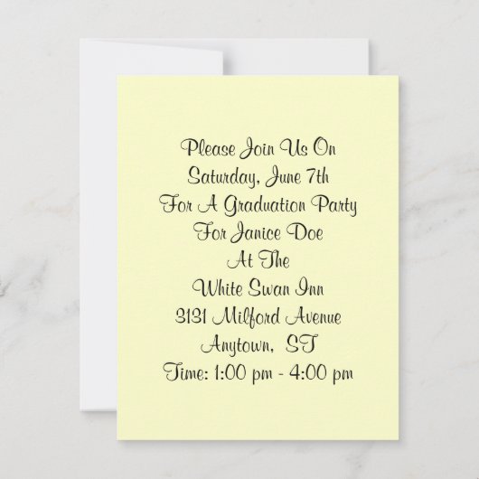 ヴィンテージ卒業2012招待状人形バラ 招待状 (裏面)