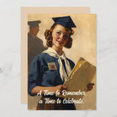 ヴィンテージ卒業、おめでとう 案内状 (正面/裏面)