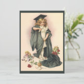 ヴィンテージ卒業、キャップとガウンを着た少女 (スタンド正面)