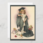 ヴィンテージ卒業、キャップとガウンを着た少女 (正面/裏面)