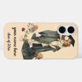 ヴィンテージ卒業、キャップとガウンを着た少女 Case-Mate iPhoneケース (裏面 (横))