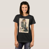 ヴィンテージ卒業、キャップとガウンを着た少女 Tシャツ (正面フル)