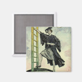 ヴィンテージ卒業、登山企業のはしご マグネット (正面/裏面)