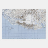 ヴィンテージ南アイスランドの地図のポスター ラッピングペーパーシート (正面)