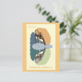 ヴィンテージ南アフリカのキリン野生動物 ポストカード (スタンド正面)