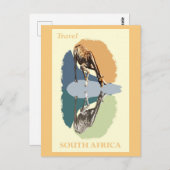 ヴィンテージ南アフリカのキリン野生動物 ポストカード (正面/裏面)