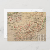 ヴィンテージ南アフリカの地図（1880年） ポストカード (正面/裏面)